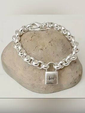 COS 2026 Silver Tone‘Love' Charm Chain Bracelet  Personalized Engraving